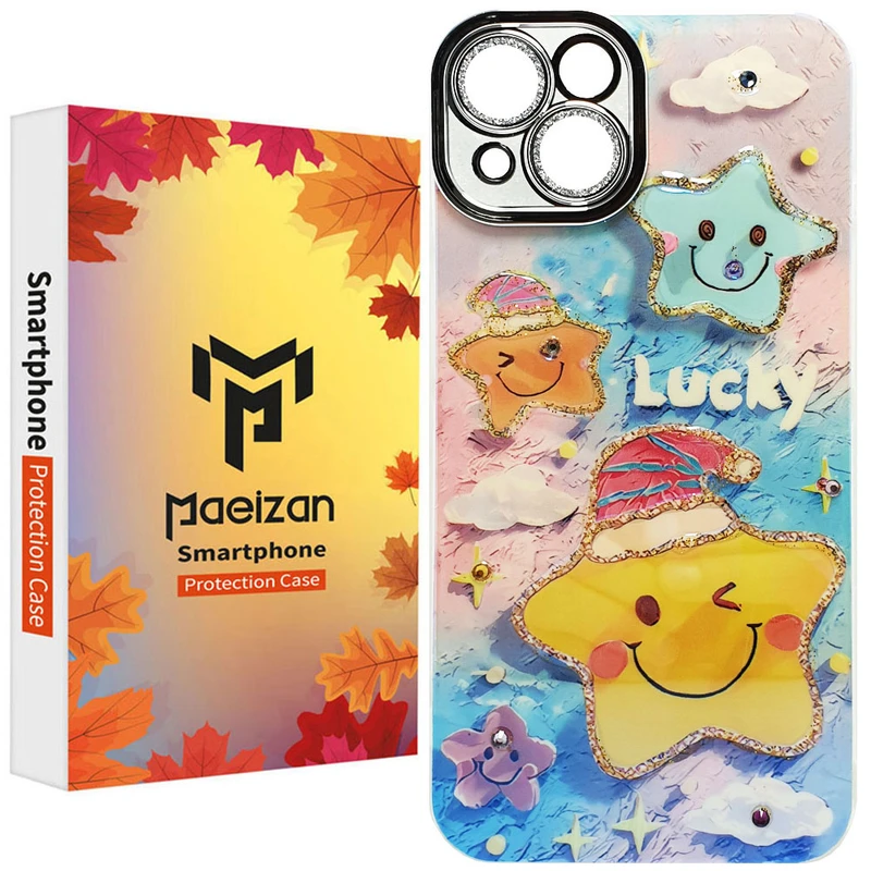 کاور پاییزان مدل ستاره LUCKY طرح لاکچری مناسب برای گوشی موبایل اپل IPhone 13 / 14
