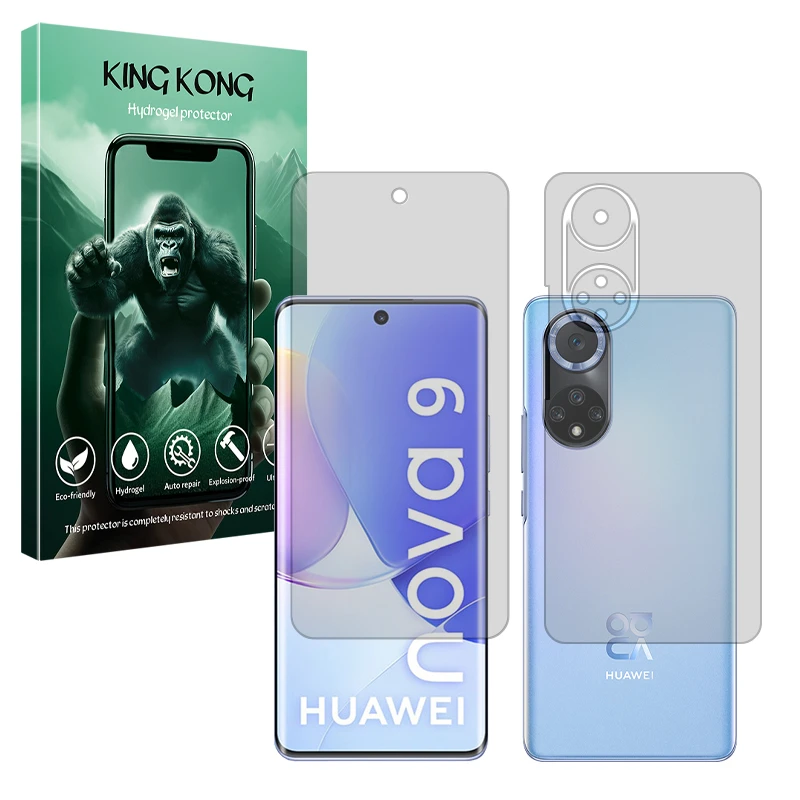 محافظ صفحه نمایش شفاف کینگ کونگ مدل Tough مناسب برای گوشی موبایل هوآوی nova 9 به همراه محافظ پشت گوشی