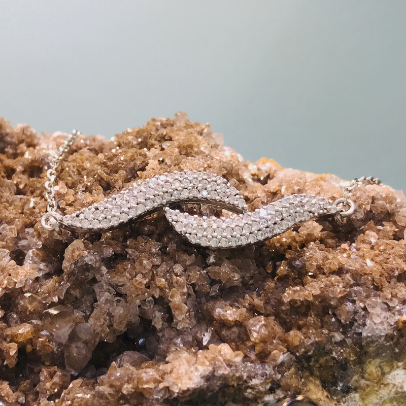 نیم ست نقره زنانه مدل تنیسی نگین دار