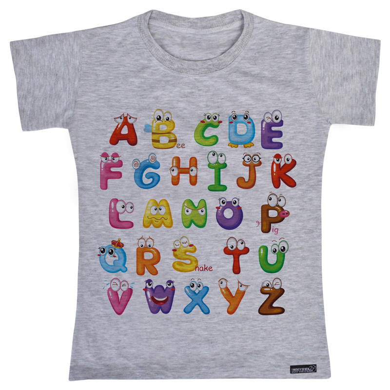 تی شرت آستین کوتاه دخترانه 27 مدل Cute English Alphabet کد MH802