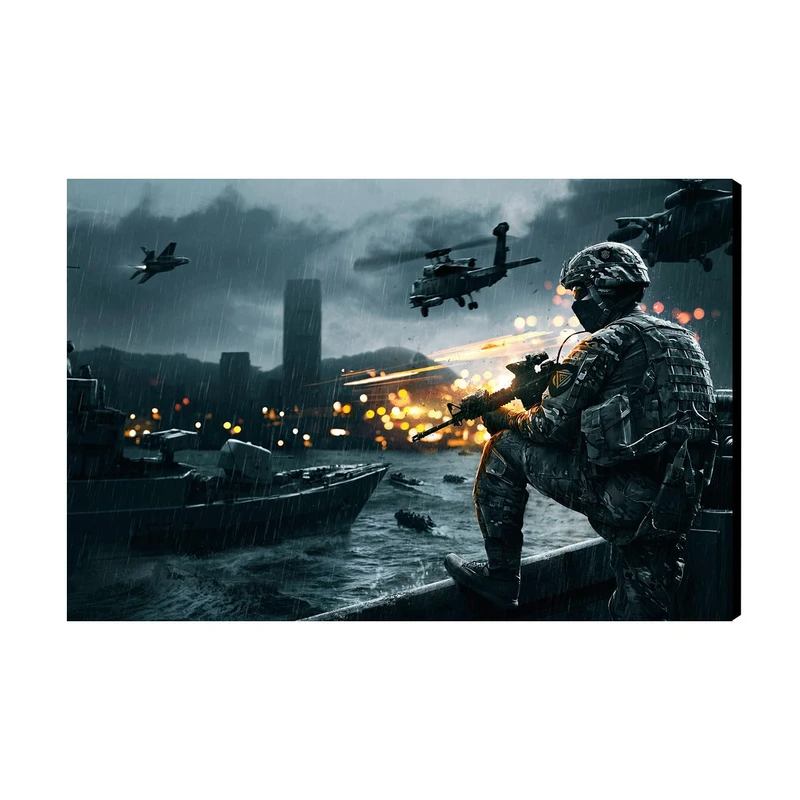 تابلو شاسی عرش مدل  AS239  طرح battlefield سایز 20x30 سانتی متر