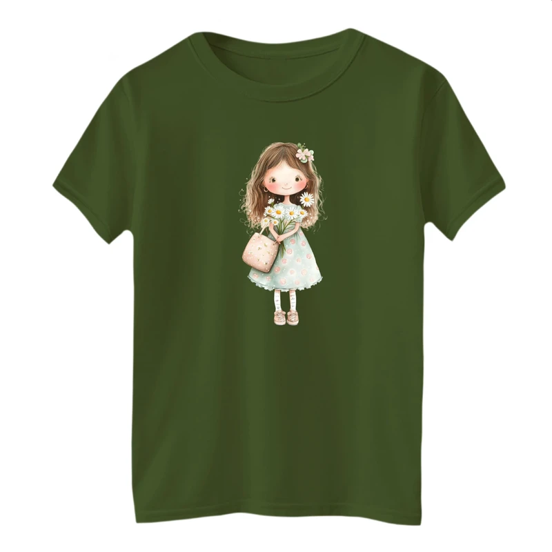 تی شرت آستین کوتاه بچگانه مدل دخترک فرشته کد 12