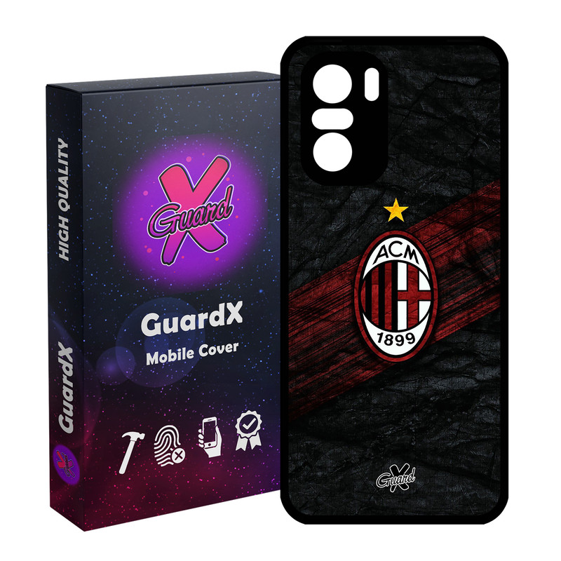 کاور گارد ایکس طرح AC Milan مدل Glass10057 مناسب برای گوشی موبایل شیائومی Poco F3/MI 11X/MI 11X Pro/Redmi K40/K40 Pro