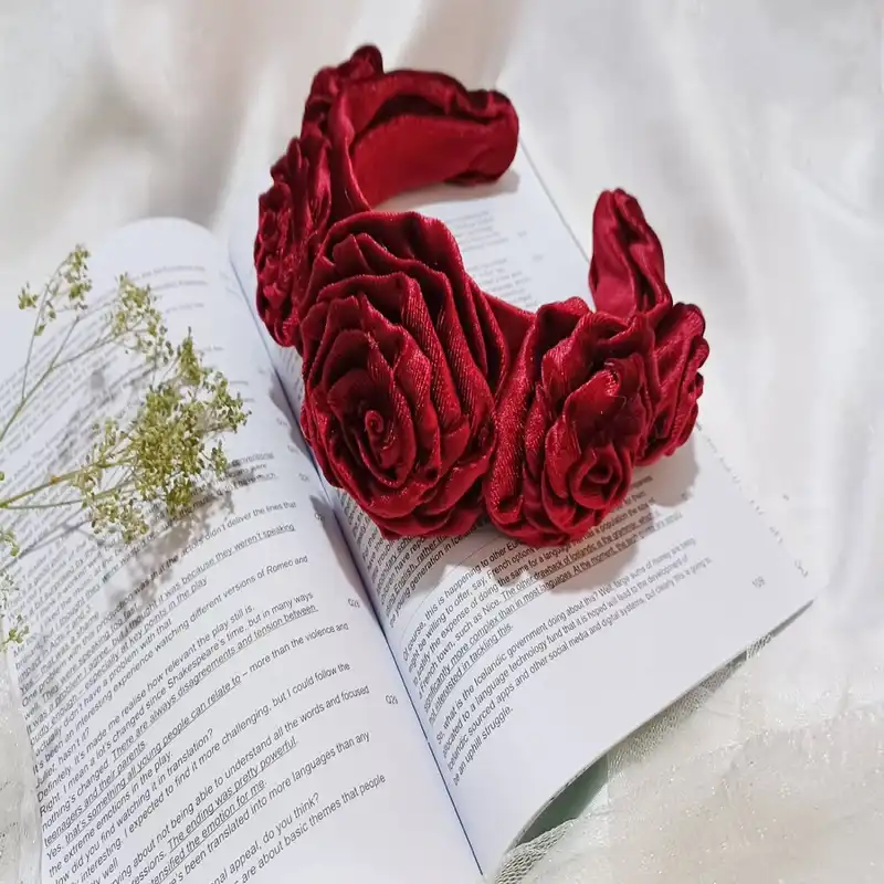 تل مو زنانه مدل مخمل پنج گل