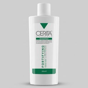 شامپو تقویت‌کننده مو سریتا مخصوص موهای چرب، حجم 200 میلی‌لیتر مدل Fortifying، تنظیم ترشح چربی با عصاره رزماری، گزنه و بابونه
