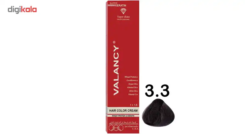 رنگ مو والانسی سری زیتونی مدل قهوه ای زیتونی تیره شماره M2