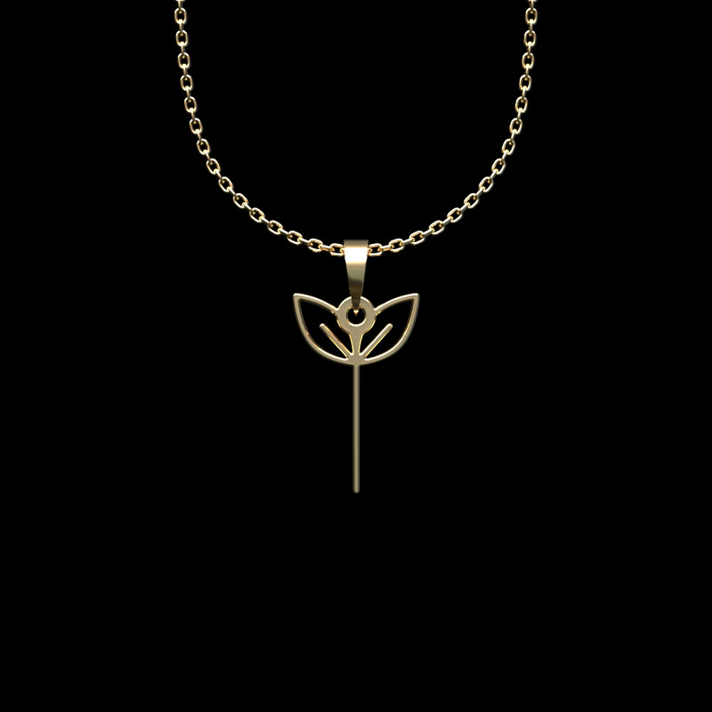 گردنبند طلا 18 عیار زنانه مدوپد مدل برگ کد L2-1-1251