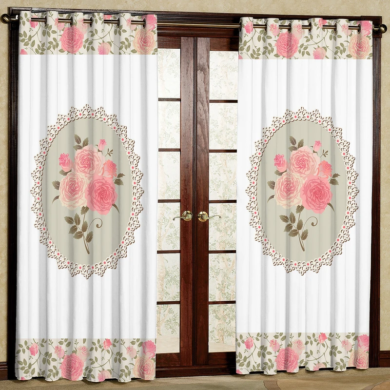 پرده مدل گل دار مخمل پانچی کد 274 سایز 140x280 سانتی متر