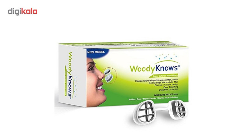 ماسک بینی وودی نوز مدل Super Defense مجموعه 4 سایزی برای حفره بینی بیضی