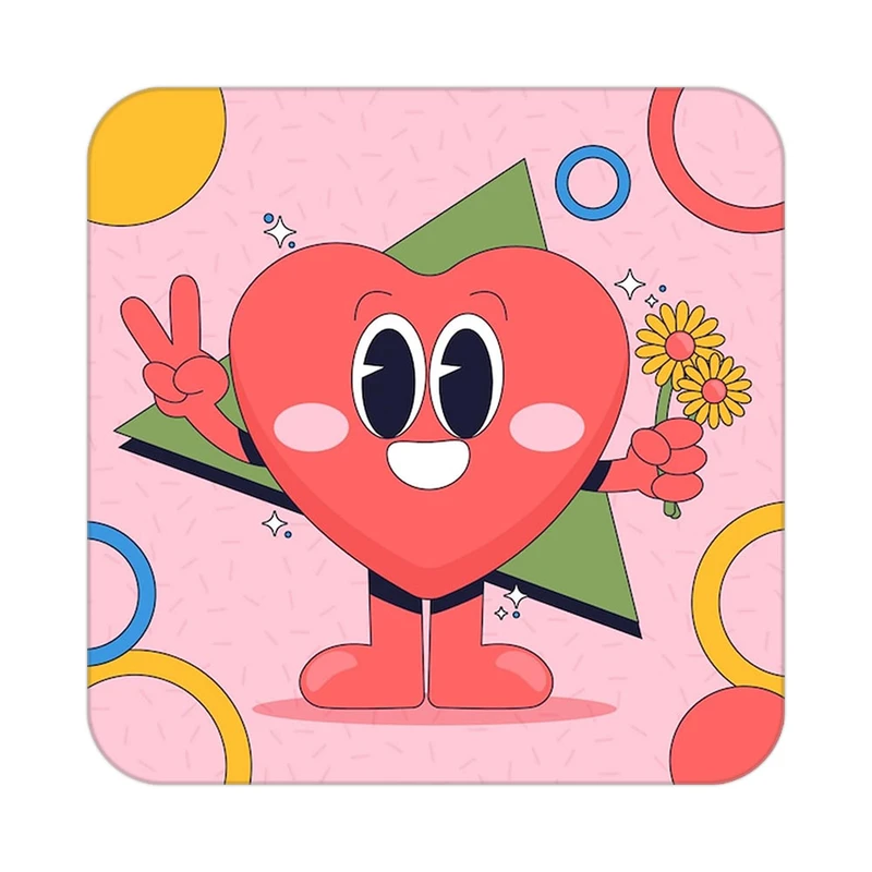 زیر لیوانی کاکتی طرح عاشقانه مدل mp37767