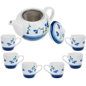 سرویس چای خوری 9 پارچه کوچک طرح گل سان مدل S001-A