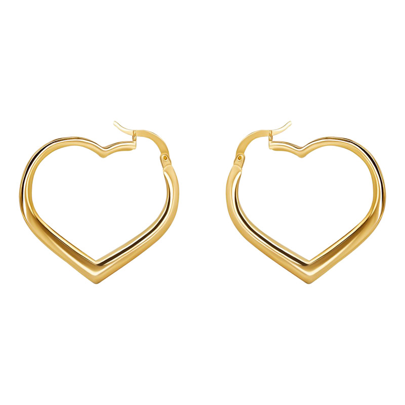 گوشواره طلا 18 عیار زنانه تاج مدل G301 قلب