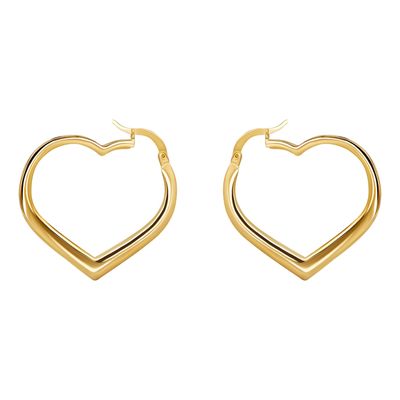 گوشواره طلا 18 عیار زنانه تاج مدل G301 قلب