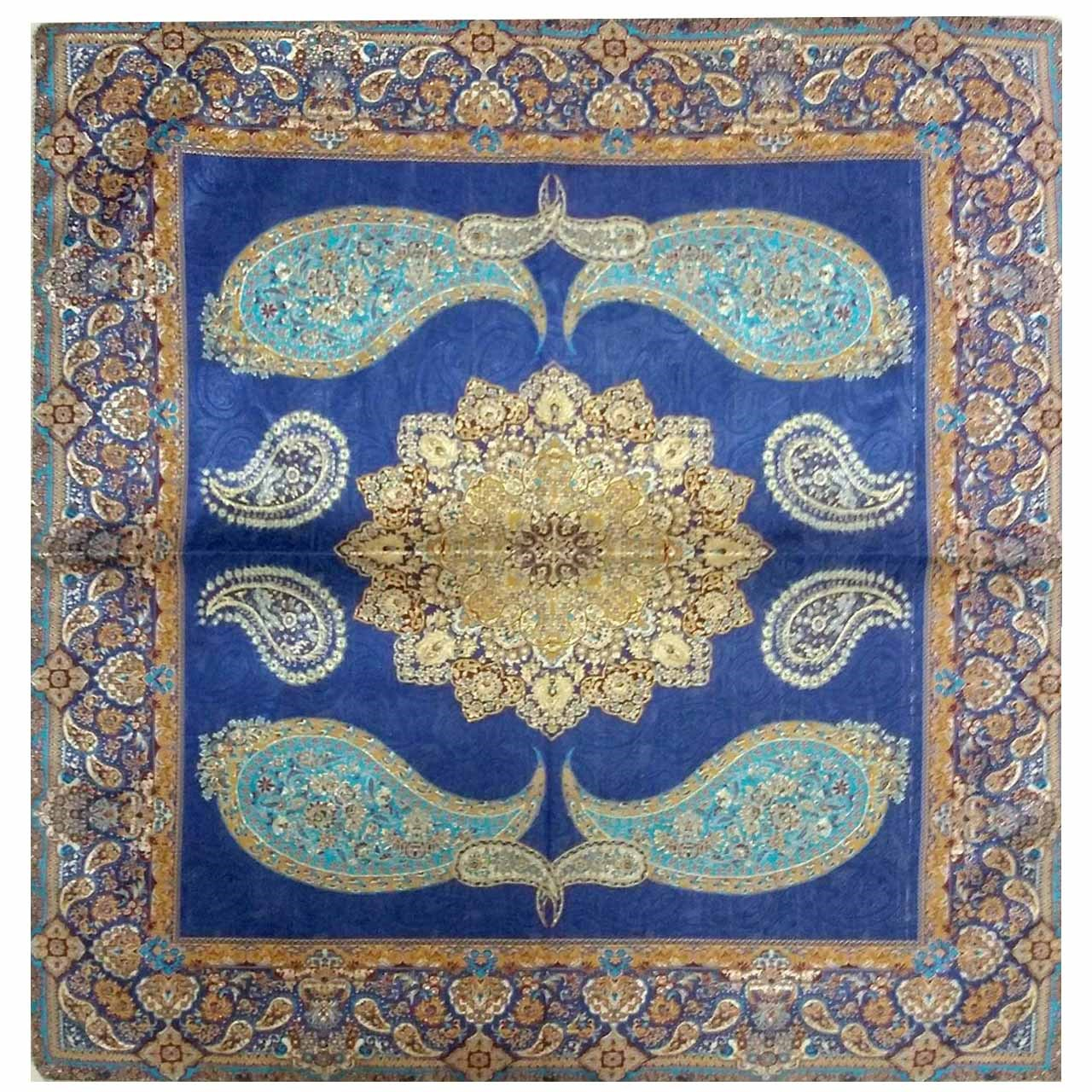 رومیزی ترمه ابریشمی کد 2038 سایز100x100 سانتی متر