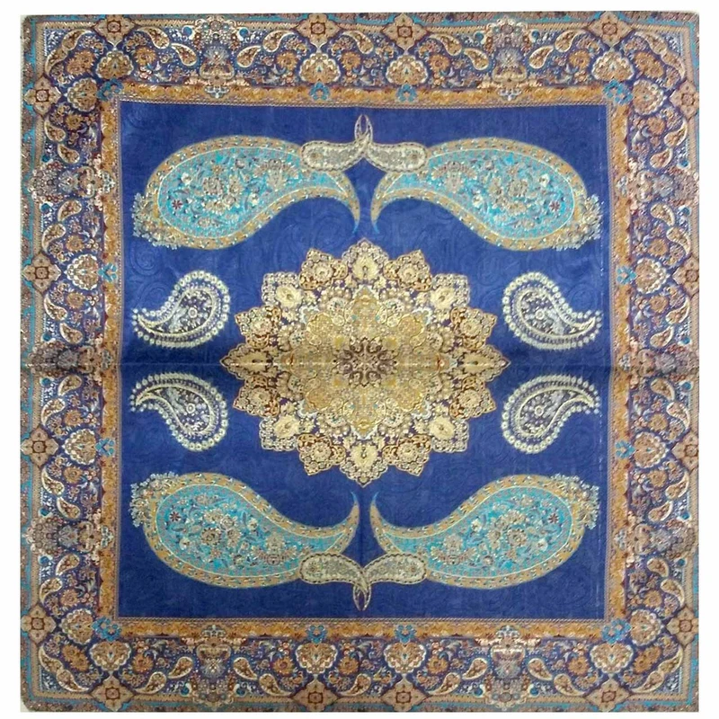 رومیزی ترمه ابریشمی کد 2038 سایز100x100 سانتی متر