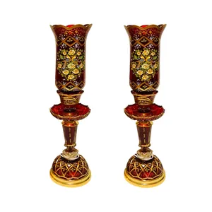 شمعدان طرح گل وپرنده مدل Ah4 بسته دو عددی