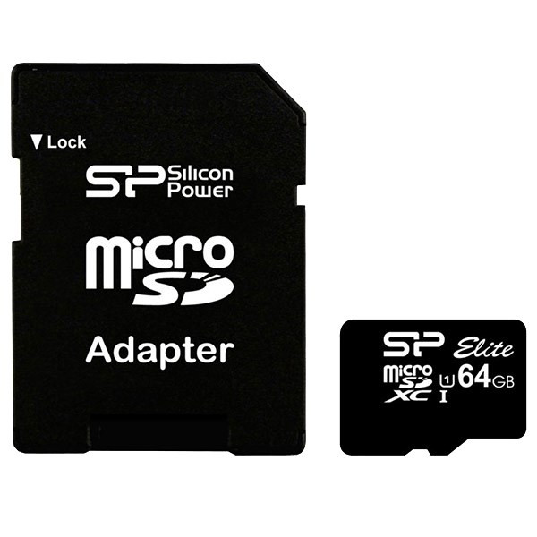 کارت حافظه microSDXC سیلیکون پاور مدل Elite کلاس 10 استاندارد UHS-I U1 سرعت85MBps همراه با آداپتور SD ظرفیت 64 گیگابایت