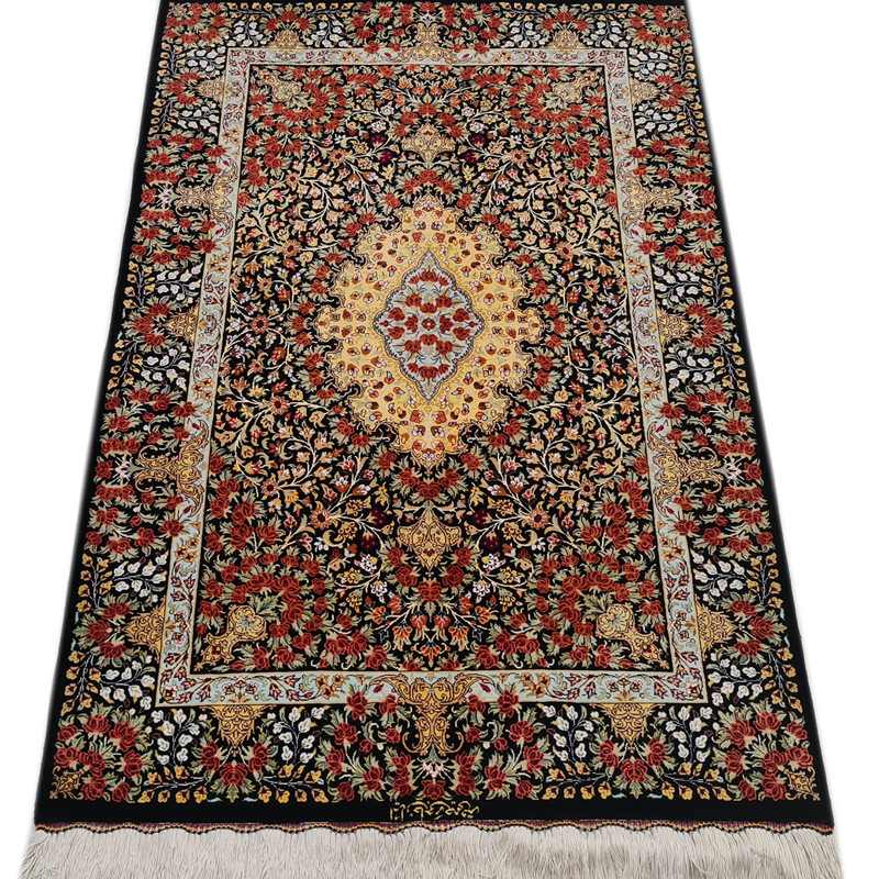 فرش دستبافت یک متری قم حاجی رحیمی کد 842 فرش دستبافت یک متری قم حاجی رحیمی کد 842