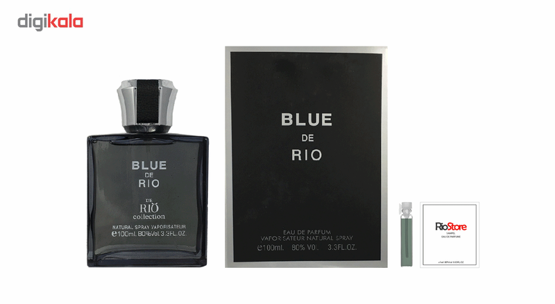 ادو پرفیوم مردانه ریو کالکشن مدل Rio Blue De Rio حجم 100ml به همراه عطر جیبی