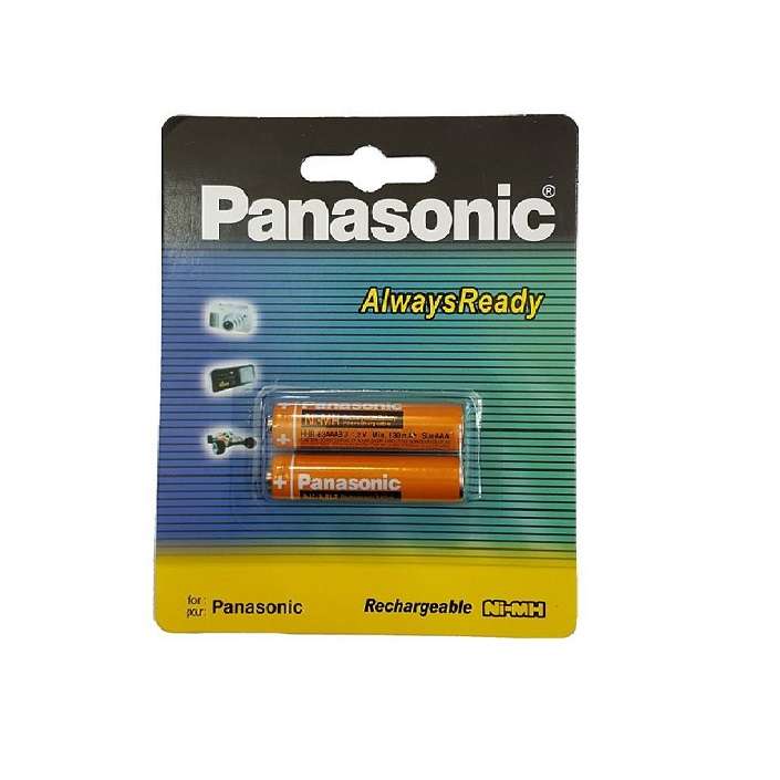 باتری نیم قلمی قابل شارژ تلفن بی سیم مدل HHR-3MRT/2BM بسته دو عددی