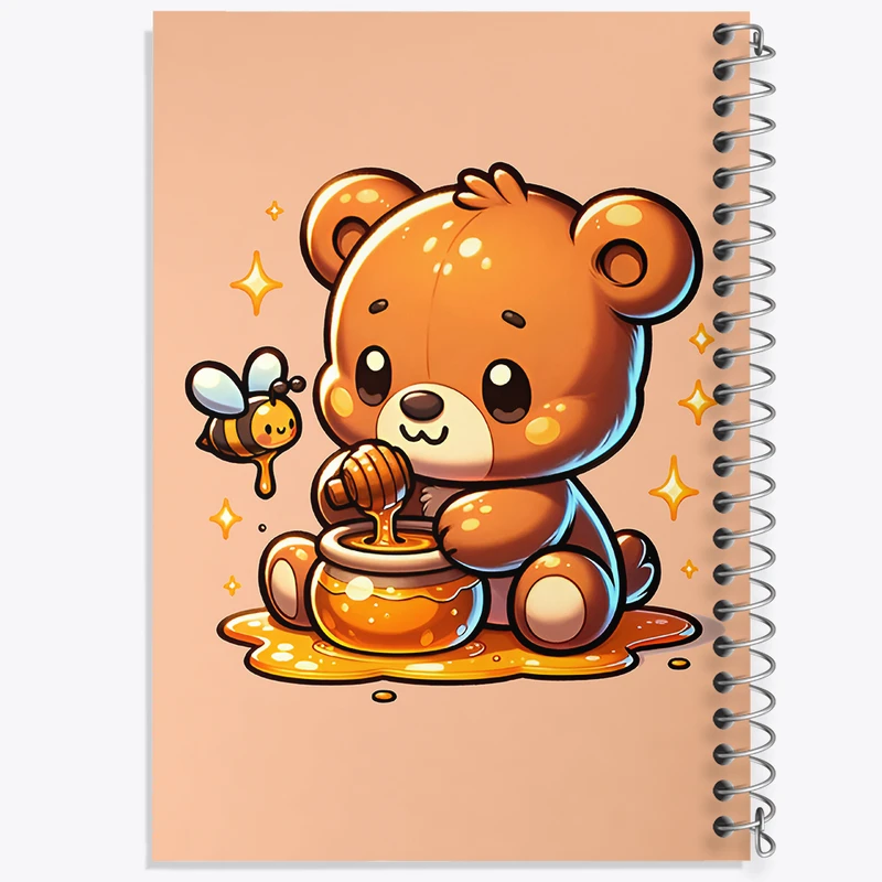 دفتر مشق 100 برگ خندالو طرح خرس کیوت کد F7735