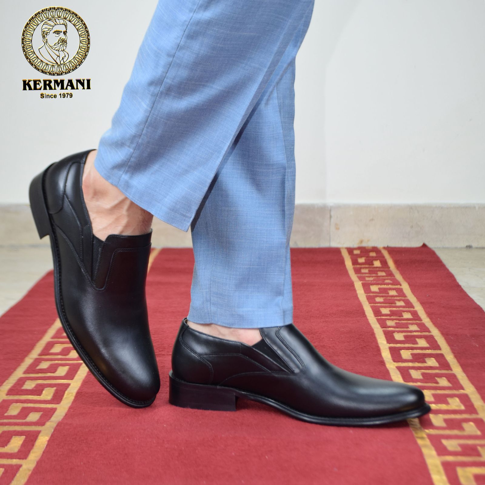 کفش مردانه کرمانی مدل چرم دستدوز طبیعی کد 350 رنگ مشکی -  - 6