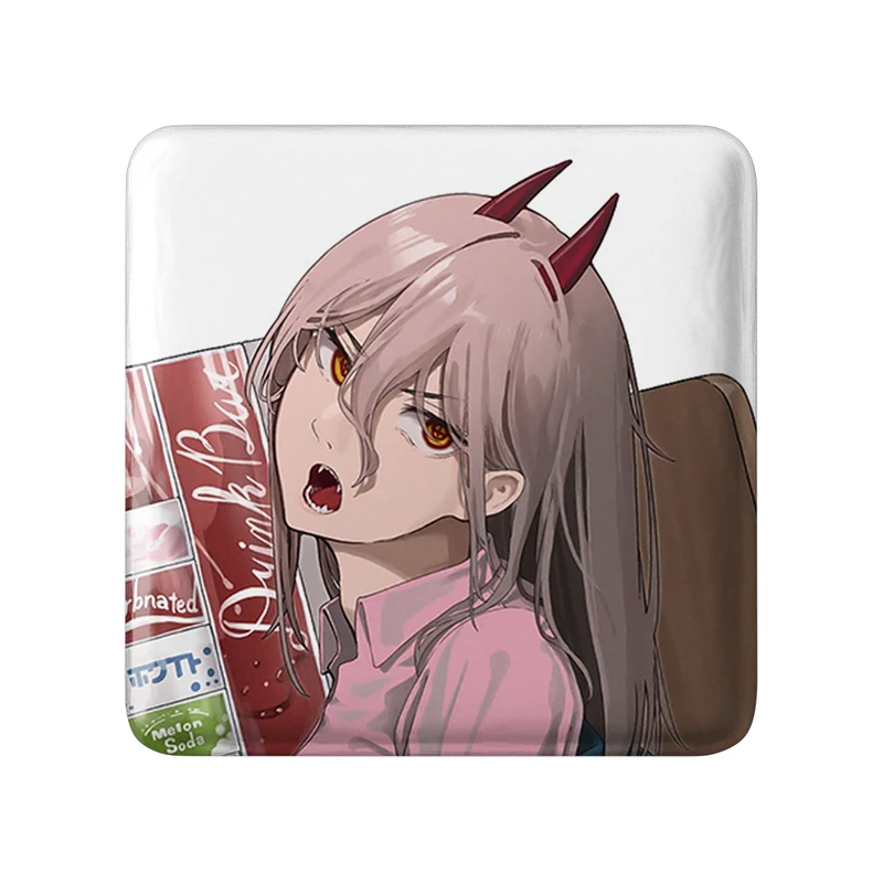 مگنت خندالو طرح ماکیما انیمه مرد اره ای Chainsaw Man  مدل مربعی کد 22356