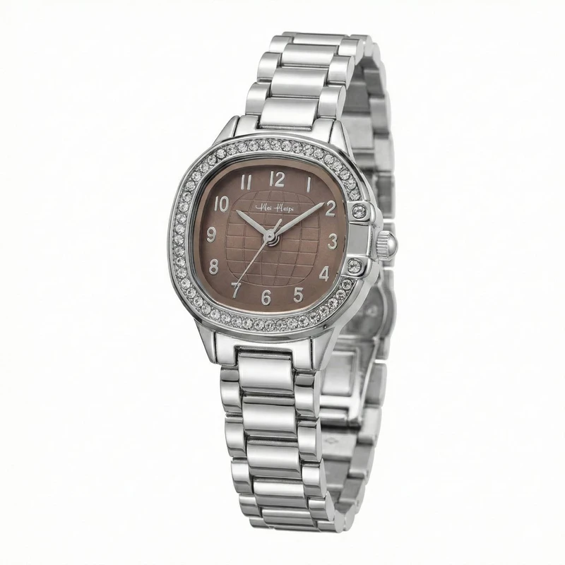 ساعت مچی عقربه‌ای کوارتز زنانه مدل دورنگین عدد دار قفل پروانه ای کد 107