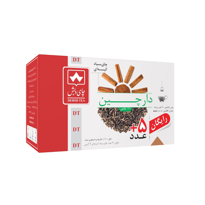 چای سیاه کیسه ای دارچین چای دبش بسته 25 عددی