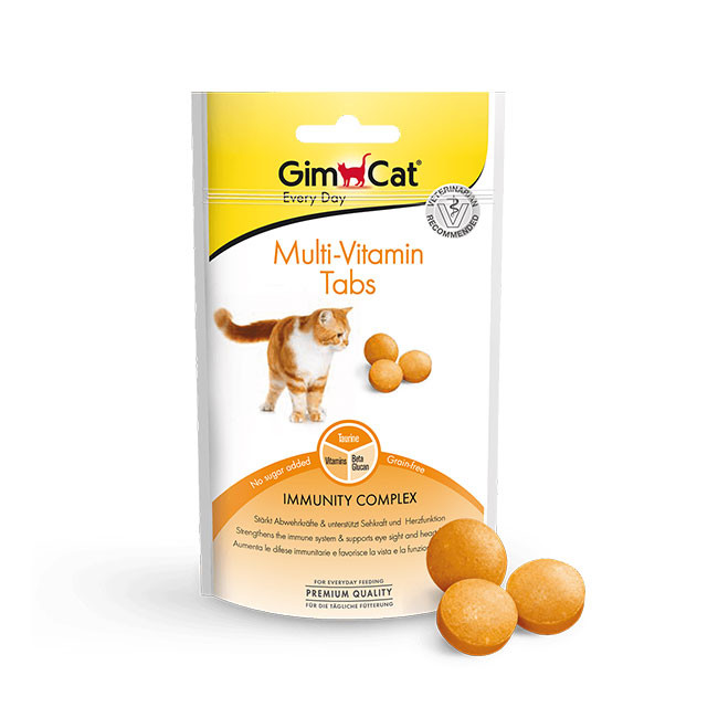 قرص مولتی ویتامین گربه جیم کت مدل Multi-Vitamin Tabs طعم شیر وزن 40 گرم