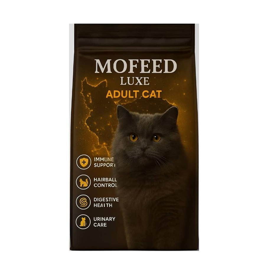 غذا خشک گربه بالغ مفیدلوکس مدل ادالت فله طعم مرغ و ماهی وزن 1500 گرم