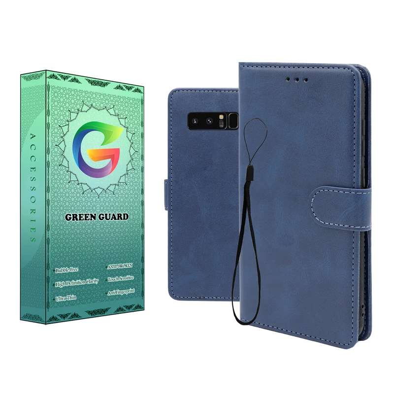 کیف کلاسوری گرین گارد طرح چرمی مدل Landing مناسب برای گوشی موبایل سامسونگ Galaxy Note 8 به همراه بند آویز