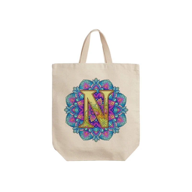 ساک خرید ترمه طراحان ایده مدل حرف N ماندالا کد cfp2964 - S