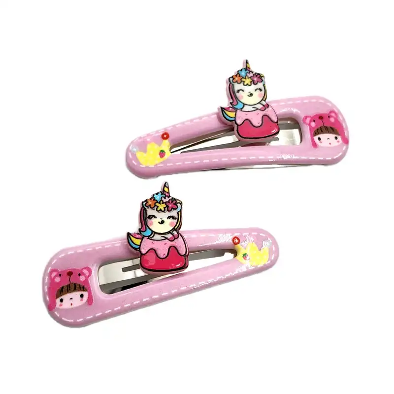 گیره مو دخترانه مدل یونیکورن کد SNG287-8 بسته 2 عددی