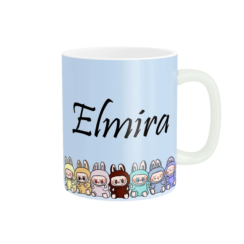 ماگ پاد آفرین مدل فانتزی عروسکی لبوبو ترند اسم نوشته المیرا کد 655