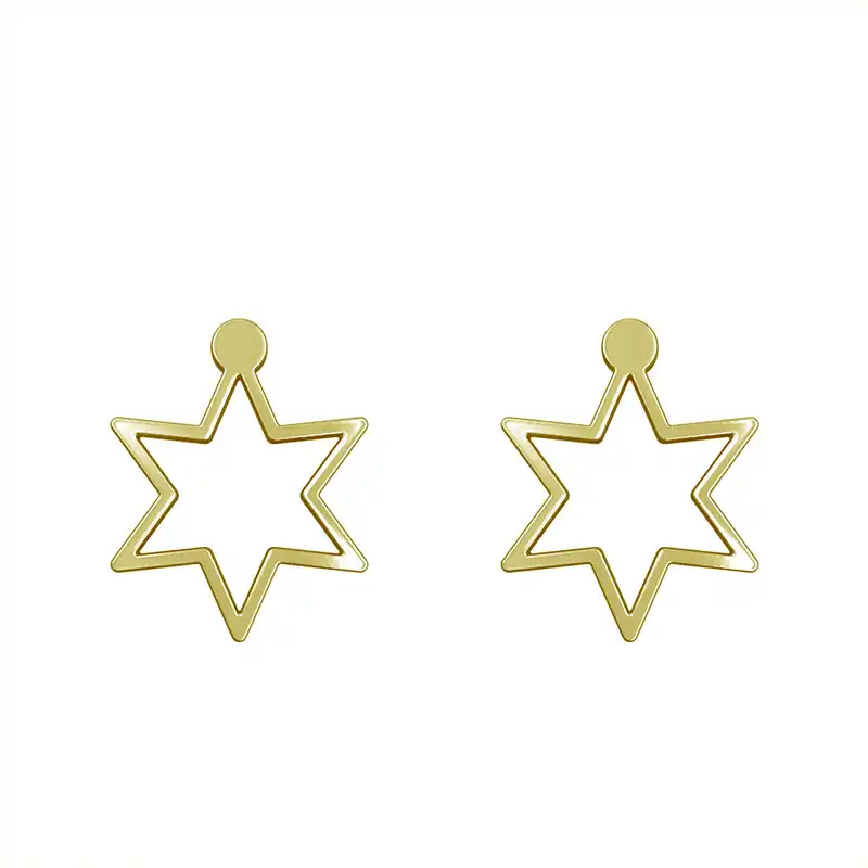 گوشواره طلا 18 عیار زنانه مدوپد مدل ستاره کد GA1-15454
