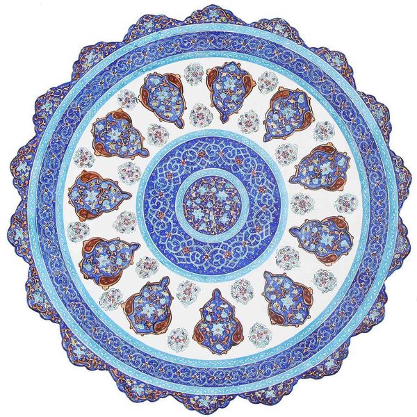 بشقاب مسی میناکاری اثر ابوالقاسمی طرح ترنج کد 170182 بشقاب مسی میناکاری اثر ابوالقاسمی طرح ترنج کد 170182