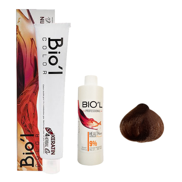 کیت رنگ مو بیول سری HONEY شماره 7.34 حجم 100 میلی لیتر رنگ بلوند عسلی متوسط