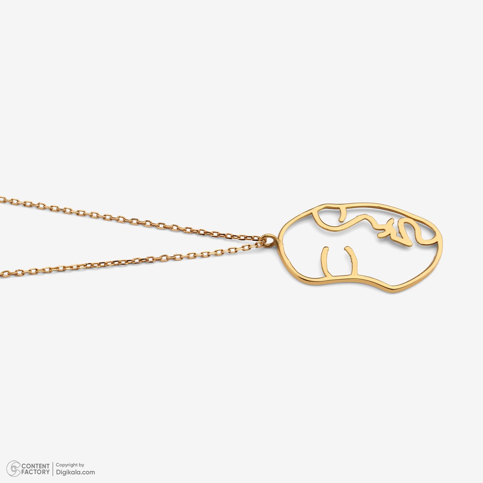 گردنبند طلا 18 عیار زنانه با زنجیر حلقه‌ای (فلامینگو) وی گالری مدل رخ مینیمال کد NB9377 -  - 9