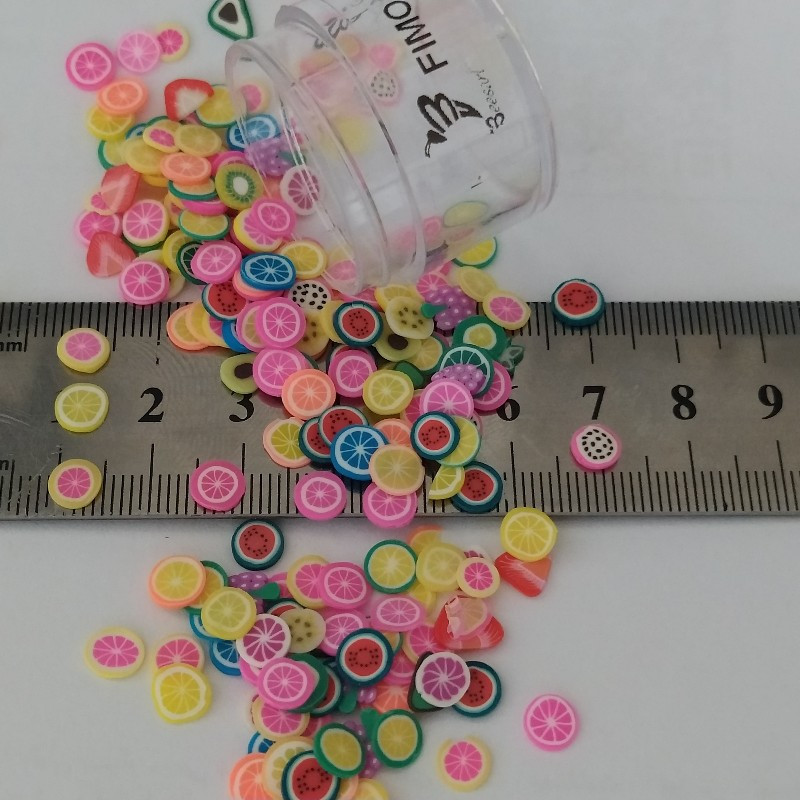 مجموعه تزیین ناخن بیزآرت مدل فیمو میوه بسته 300 عددی