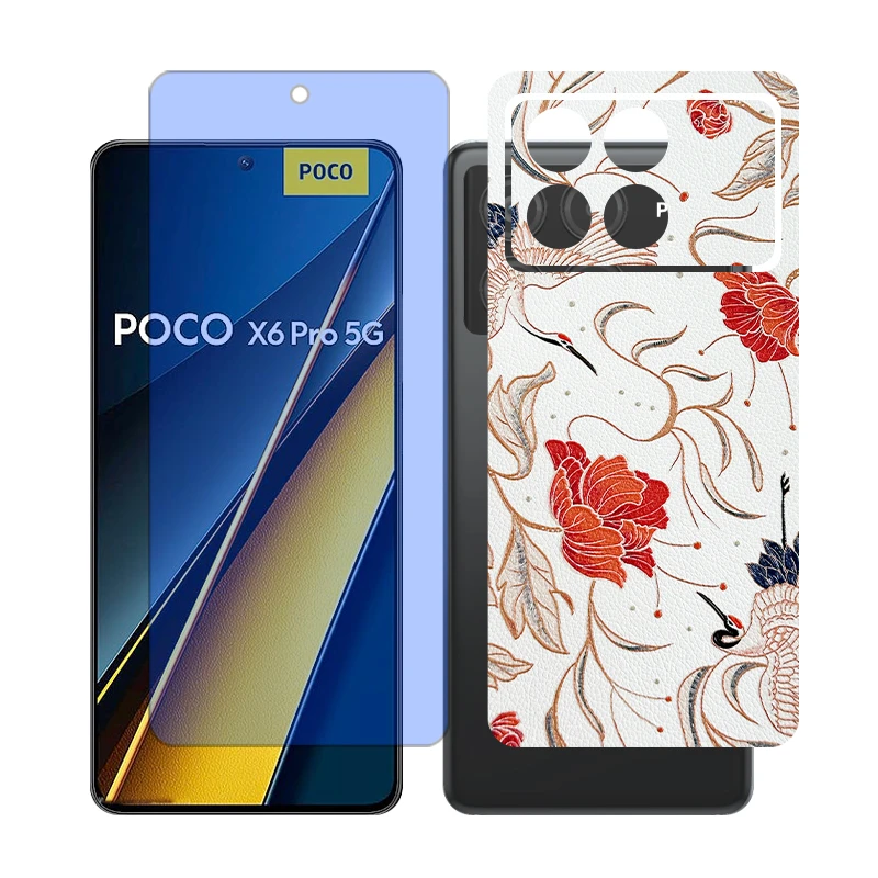 محافظ صفحه نمایش مات آنتی بلو گلس مدل Together مناسب برای گوشی موبایل شیائومی Poco X6 Pro به همراه برچسب پوششی پشت گوشی