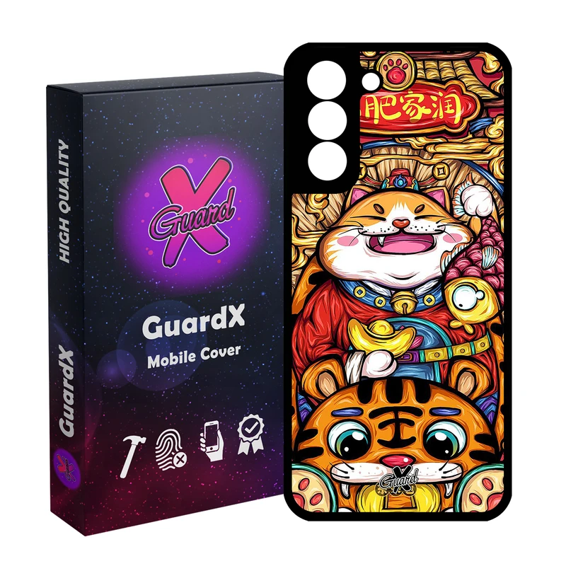 کاور گارد ایکس طرح گربه مدل Glass10440 مناسب برای گوشی موبایل سامسونگ Galaxy S21 FE
