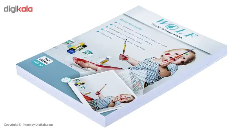 کاغذ فتو گلاسه 150 گرم ولف سایز A4