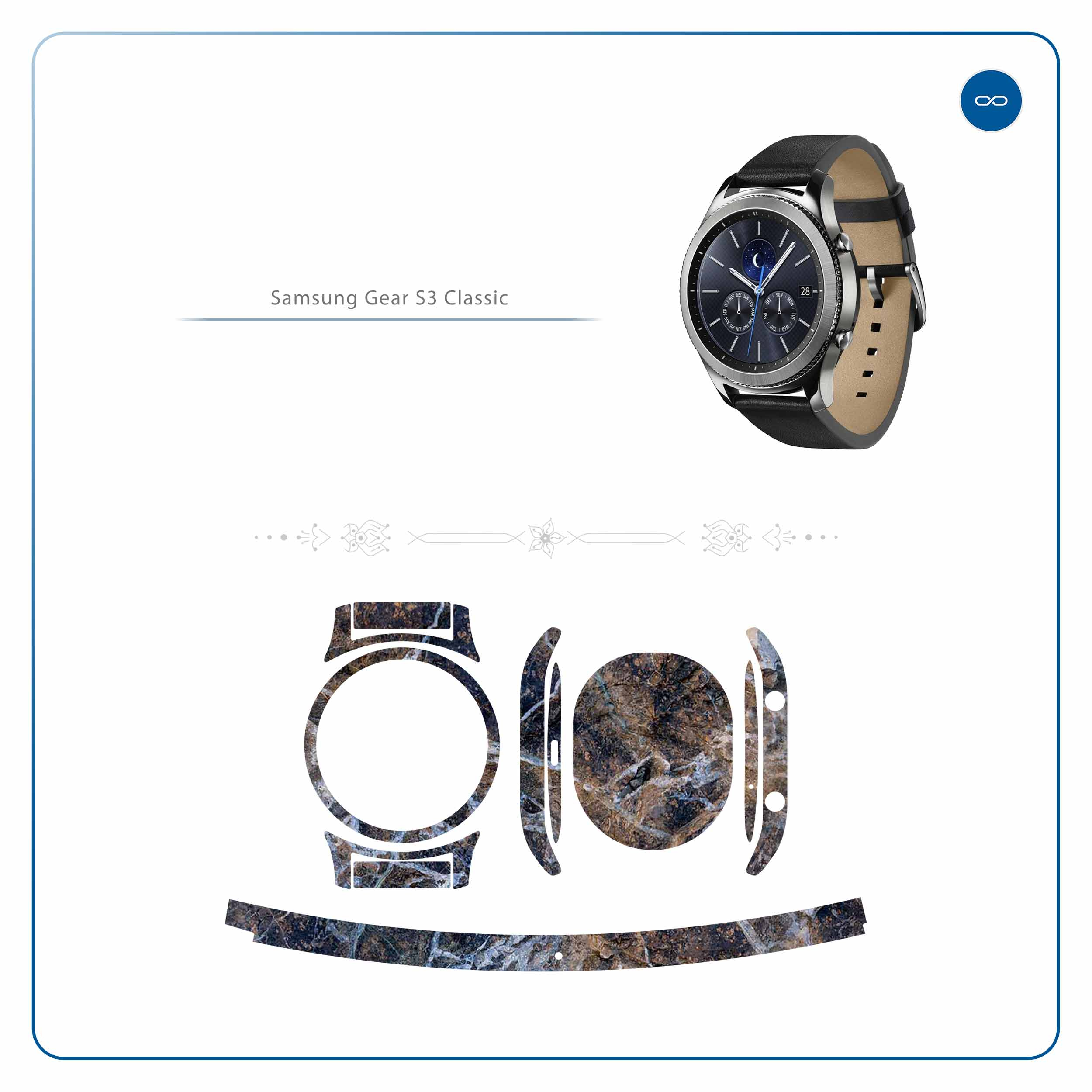 برچسب ماهوت طرح Earth-White-Marble مناسب برای ساعت هوشمند سامسونگ Galaxy Gear S3 Classic