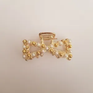 کلیپس مو دخترانه مدل پاپیون مرواریدی