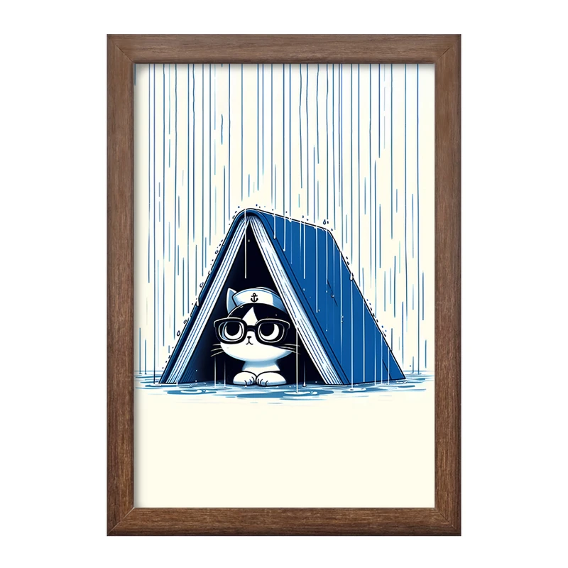 تابلو خندالو طرح گربه بامزه کد F6129