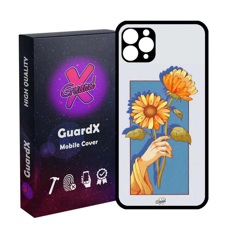 کاور گارد ایکس طرح گل و دست مدل Glass10675 مناسب برای گوشی موبایل اپل iPhone 11 Pro Max