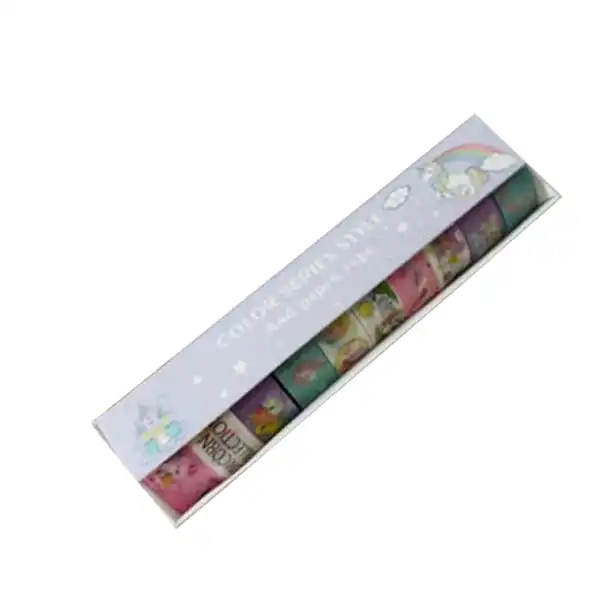 چسب نواری مدل واشی طرح یونیکورن عرض 1.5 سانتی متر مجموعه 10 عددی