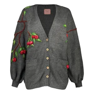 ژاکت زنانه گره استایل مدل گوشواره گیلاس 