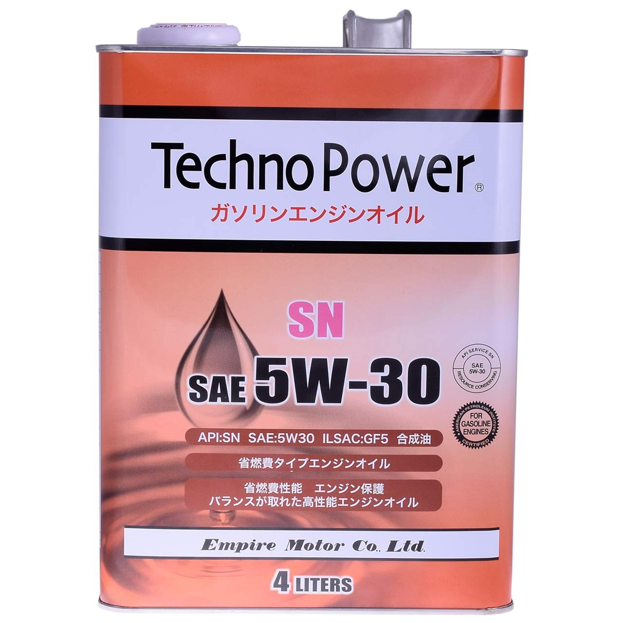 روغن موتور خودرو تکنو پاور مدل 5W-30 TP-L4104 حجم چهار لیتر